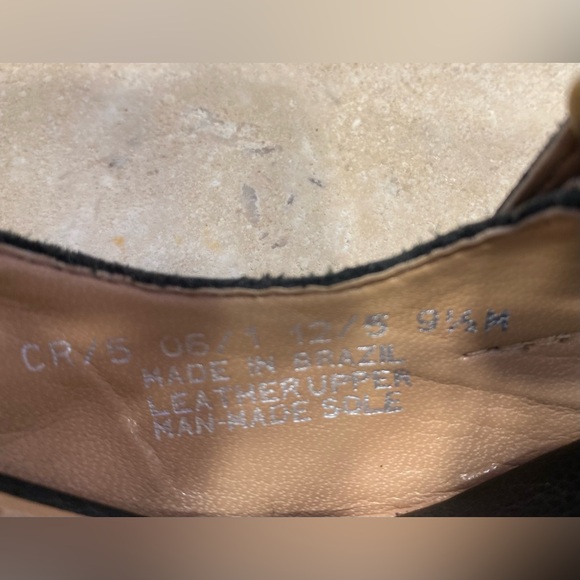 Franco Sarto Slingback Peep Toe Black Pebble grain Leather Platform Heels Sz 9.5 - Picture 9 of 10